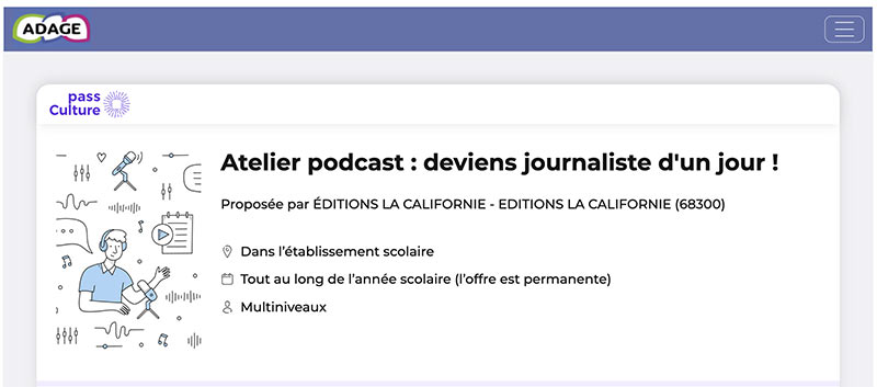 Atelier d'écriture de podcast en Alsace, dans le cadre du pass culture, avec Philippe Monnier, écrivain !