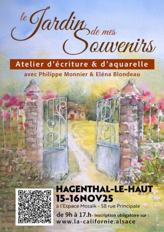 Écriture et aquarelle à Hagenthal-le-bas : un atelier créatif avec Philippe Monnier et Eléna Blondeau.