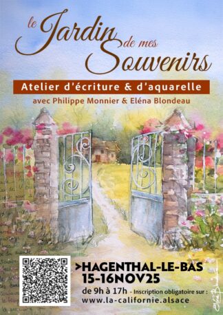 Écriture et aquarelle à Hagenthal-le-bas : un atelier créatif avec Philippe Monnier et Eléna Blondeau.